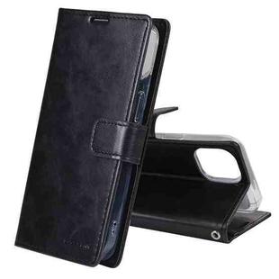 For iPhone 14 Pro Max GOOSPERY BLUE MOON Crazy Horse Texture Leather Case (Black)