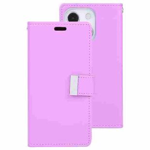 For iPhone 14 GOOSPERY RICH DIARY Crazy Horse Texture Leather Case (Purple)