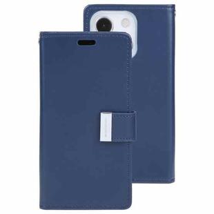 For iPhone 14 GOOSPERY RICH DIARY Crazy Horse Texture Leather Case (Blue)