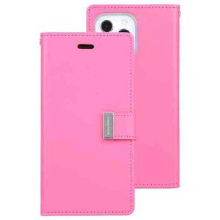 For iPhone 14 Pro GOOSPERY RICH DIARY Crazy Horse Texture Leather Case(Rose Red)