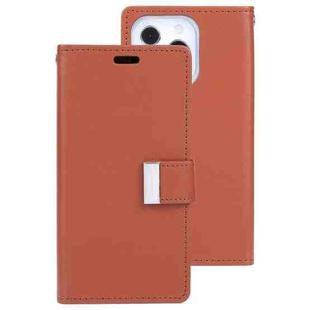 For iPhone 14 Pro Max GOOSPERY RICH DIARY Crazy Horse Texture Leather Case (Brown)