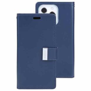 For iPhone 14 Pro Max GOOSPERY RICH DIARY Crazy Horse Texture Leather Case (Blue)