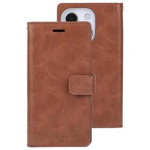 For iPhone 14 MERCURY GOOSPERY MANSOOR 9 Card Slots Leather Case (Brown)