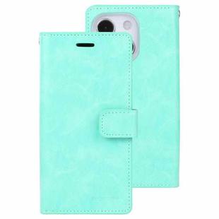 For iPhone 14 Plus MERCURY GOOSPERY MANSOOR 9 Card Slots Leather Case (Mint Green)