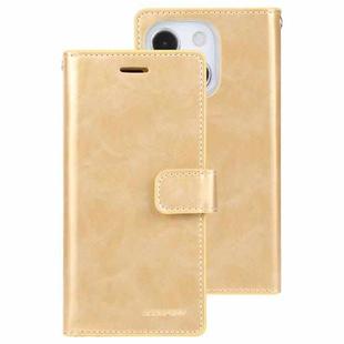 For iPhone 14 Plus MERCURY GOOSPERY MANSOOR 9 Card Slots Leather Case (Gold)