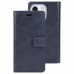 For iPhone 14 Plus MERCURY GOOSPERY MANSOOR 9 Card Slots Leather Case (Dark Blue)