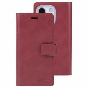 For iPhone 14 Plus MERCURY GOOSPERY MANSOOR 9 Card Slots Leather Case (Wine Red)