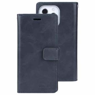 For iPhone 14 Pro MERCURY GOOSPERY MANSOOR 9 Card Slots Leather Case(Dark Blue)