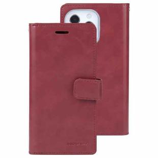 For iPhone 14 Pro MERCURY GOOSPERY MANSOOR 9 Card Slots Leather Case(Wine Red)
