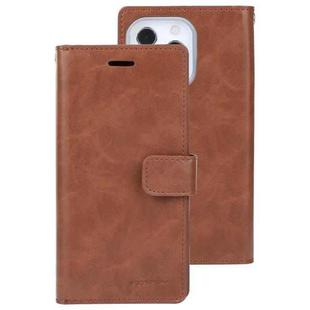 For iPhone 14 Pro Max MERCURY GOOSPERY MANSOOR 9 Card Slots Leather Case (Brown)