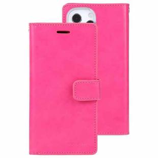 For iPhone 14 Pro Max MERCURY GOOSPERY MANSOOR 9 Card Slots Leather Case (Rose Red)
