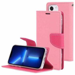 For iPhone 14 GOOSPERY FANCY DIARY Cross Texture Leather Case (Pink)