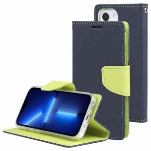 For iPhone 14 GOOSPERY FANCY DIARY Cross Texture Leather Case (Navy Blue)