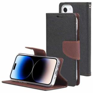 For iPhone 14 Pro GOOSPERY FANCY DIARY Cross Texture Leather Case(Black Brown)
