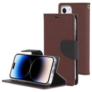 For iPhone 14 Pro GOOSPERY FANCY DIARY Cross Texture Leather Case(Brown)
