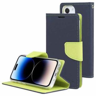For iPhone 14 Pro Max GOOSPERY FANCY DIARY Cross Texture Leather Case (Navy Blue)