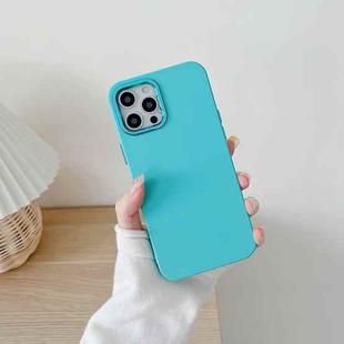 For iPhone 12 Pro Max 2.0mm Oil Injection PP Phone Case (Cyan-blue)