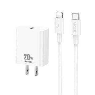 REMAX RP-U5 Extreme 2 Series 20W PD Charger + 1m USB-C / Type-C to 8 Pin Fast Charge Data Cable Set, Specification:US Plug(White)