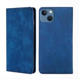 For iPhone 14 Skin Feel Magnetic Leather Phone Case (Blue)