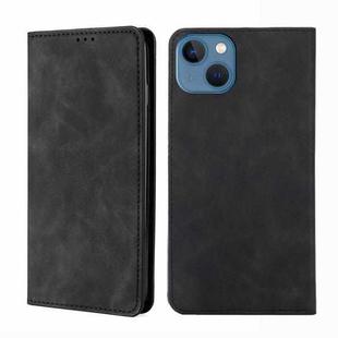 For iPhone 14 Skin Feel Magnetic Leather Phone Case (Black)