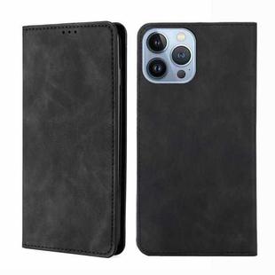 For iPhone 14 Pro Skin Feel Magnetic Leather Phone Case(Black)