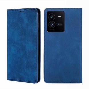 For vivo iQOO 10 Pro 5G Skin Feel Magnetic Horizontal Flip Leather Phone Case(Blue)