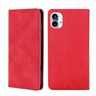 For Nothing Phone 1 Skin Feel Magnetic Horizontal Flip Leather Phone Case(Red)