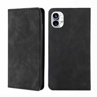 For Nothing Phone 1 Skin Feel Magnetic Horizontal Flip Leather Phone Case(Black)