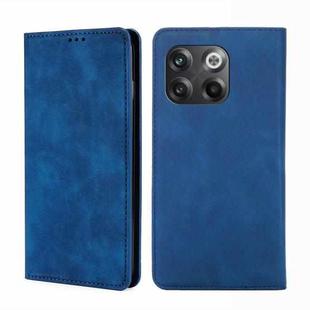 For OnePlus 10T Skin Feel Magnetic Horizontal Flip Leather Phone Case(Blue)