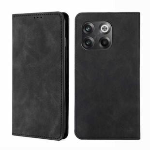For OnePlus 10T Skin Feel Magnetic Horizontal Flip Leather Phone Case(Black)