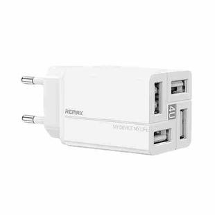 REMAX RP-U43 3.4A 4 USB Port Fast Charger, Specification:EU Plug(White)