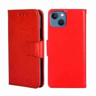 For iPhone 14 Crystal Texture Horizontal Flip Leather Phone Case (Red)