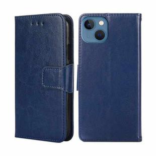 For iPhone 14 Plus Crystal Texture Horizontal Flip Leather Phone Case (Royal Blue)