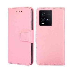 For vivo iQOO 10 Crystal Texture Horizontal Flip Leather Phone Case(Pink)