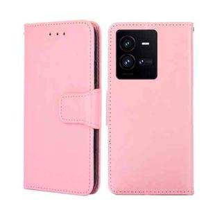 For vivo iQOO 10 Pro 5G Crystal Texture Horizontal Flip Leather Phone Case(Pink)