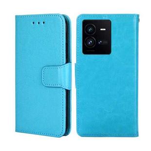 For vivo iQOO 10 Pro 5G Crystal Texture Horizontal Flip Leather Phone Case(Light Blue)