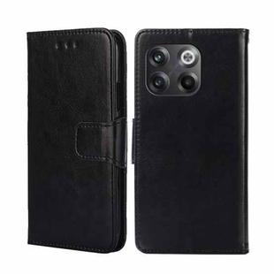 For OnePlus 10T Crystal Texture Horizontal Flip Leather Phone Case(Black)