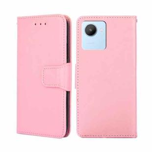 For Realme C30 4G/Narzo 50i Prime Crystal Texture Horizontal Flip Leather Phone Case(Pink)