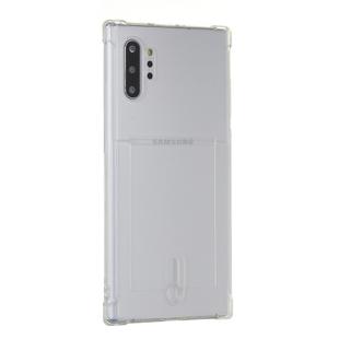For Galaxy Note 10 Plus Transparent Shockproof Protective Case with Card Slot(Transparent)