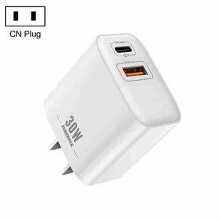 REMAX RP-U82 30W USB+USB-C/Type-C Dual Interface Fast Charger, Specification:CN Plug(White)