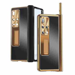 For Huawei Mate X2 Aluminum Alloy Double Hinge Shockproof Phone Protective Case(Black Gold)