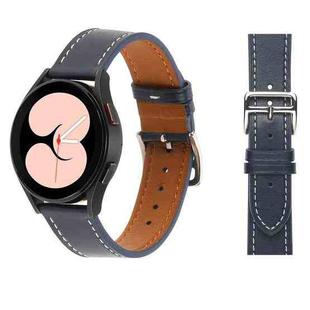 For Samsung Galaxy Watch5 Pro 45mm/5 44mm/5 40mm Plain Weave Leather Watch Band(Midnight Blue)