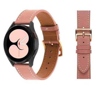 For Samsung Galaxy Watch5 Pro 45mm/5 44mm/5 40mm Plain Weave Leather Watch Band(Dark Pink)