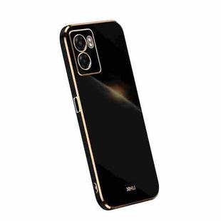 For OPPO A57 4G XINLI Straight Edge 6D Electroplate TPU Phone Case(Black)