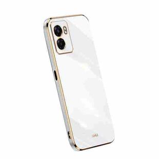 For OPPO A57 4G XINLI Straight Edge 6D Electroplate TPU Phone Case(White)