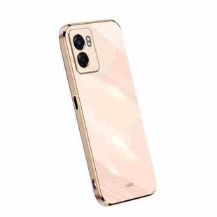 For OPPO A57 4G XINLI Straight Edge 6D Electroplate TPU Phone Case(Pink)