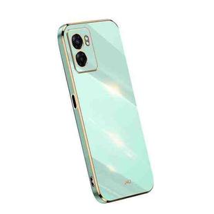 For OPPO A57 4G XINLI Straight Edge 6D Electroplate TPU Phone Case(Mint Green)