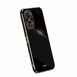 For OPPO A97 5G XINLI Straight Edge 6D Electroplate TPU Phone Case(Black)