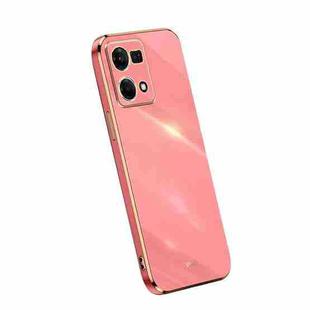 For OPPO Reno7 4G XINLI Straight Edge 6D Electroplate TPU Phone Case(Hawthorn Red)