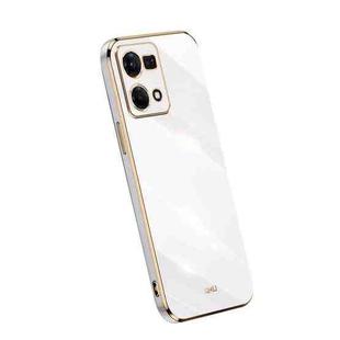 For OPPO Reno7 4G XINLI Straight Edge 6D Electroplate TPU Phone Case(White)